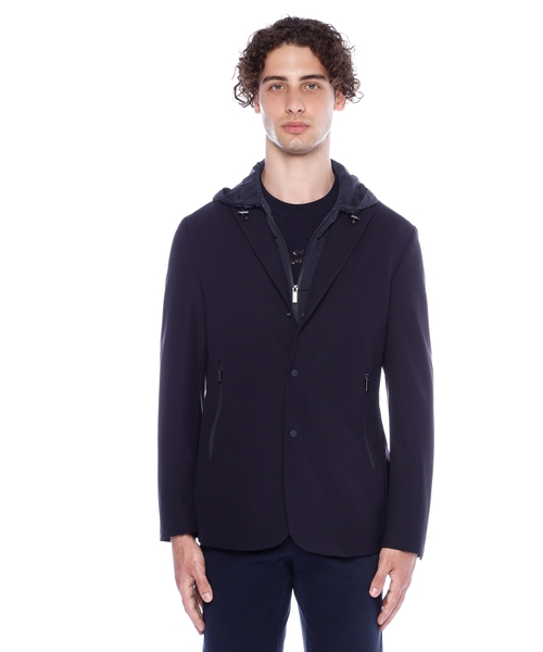 Long sleeve jacket with detachable hood