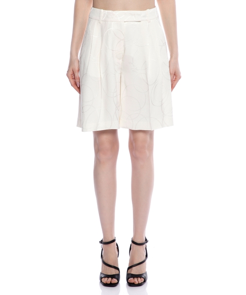 Patterned high-waist shorts