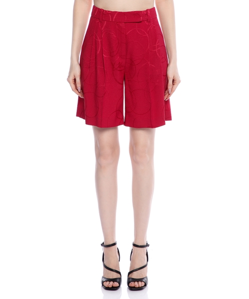 Patterned high-waist shorts