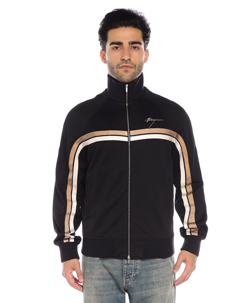Long sleeve jacket with zip fastening