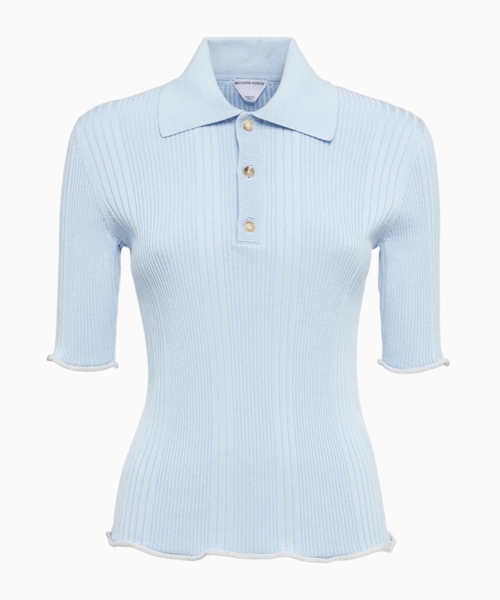 Ribbed cotton polo