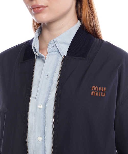ジャケット MIUMIU PANAMA JACKET Miu Miu Panama Cropped Bomber Jacket | Neutrals | FARFETCH