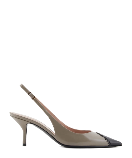 Burun hissədə tikiş detallı hündürdaban ayaqqabı