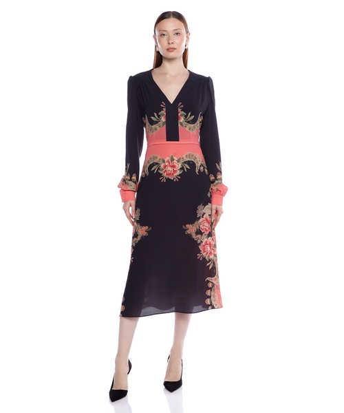 Платье миди с принтом