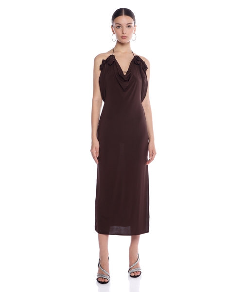 Midi dress with gathered details