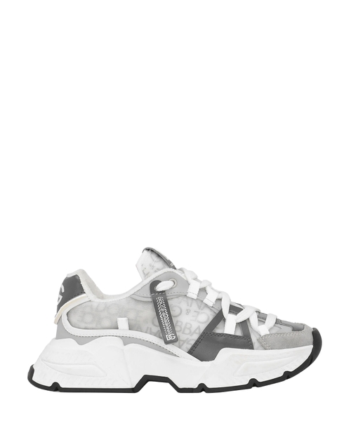 Logo mesh trim sneakers