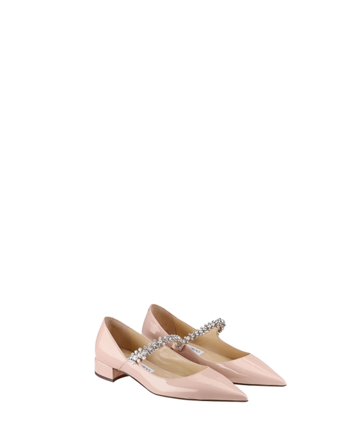 バレエシューズ Jimmy Choo BALLERINE SHOES (BINGPUMPFLATPAT MACARON) Jimmy Choo Bing crystal-strap Ballerina Shoes | Pink | FARFETCH
