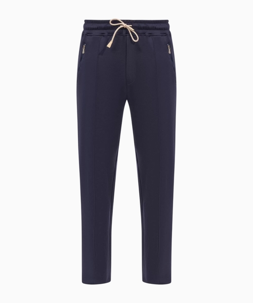Straight-fit trousers with elastic waist