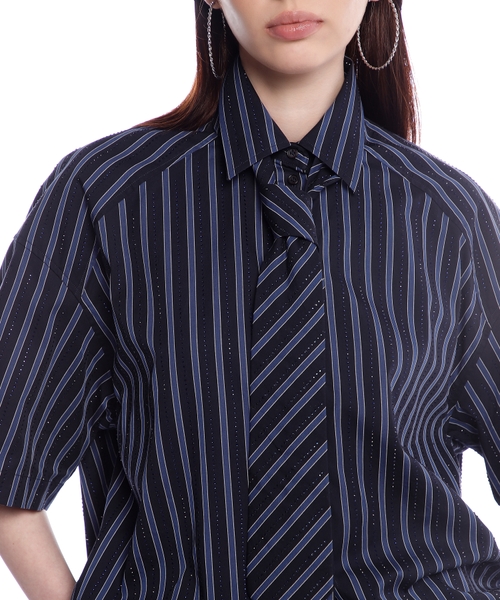 Rhinestone-embellished striped shirt | Emporium