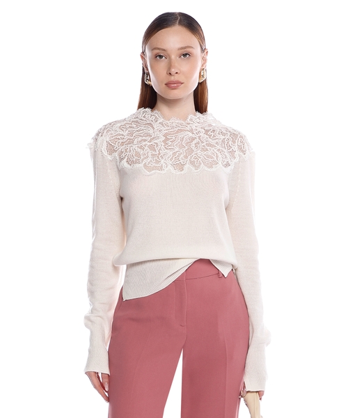 Lace trim jumper best sale