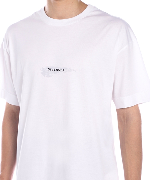 GIVENCHY ホワイト ロゴ Tシャツ Short sleeve T-shirt with logo embroidery | Emporium
