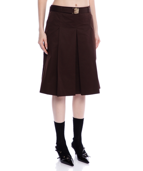 【関税&送料込】Miu Miu Logo Patch Gabardine Miniskirt Miu Miu logo-patch Crochet Miniskirt | Neutrals | FARFETCH