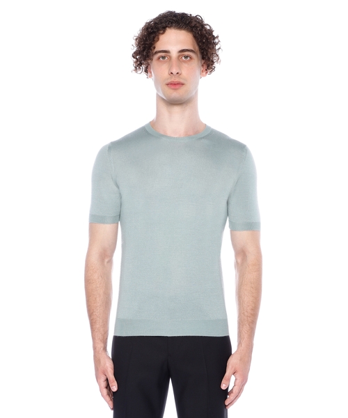 Round neck jumper with short sleeves