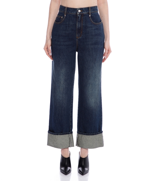 Wide-leg jeans with turned-up hem | Emporium