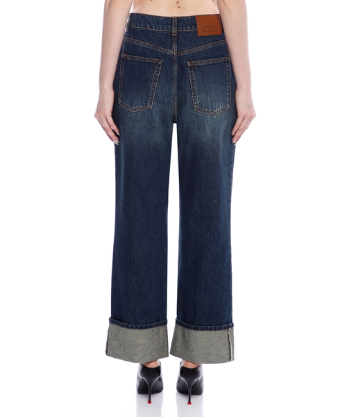 デニム・ジーパン alexander mcqueen FW24 Wide leg jeans (802098QMACX 1307) Men's Wide-leg Jeans in Black | McQueen US