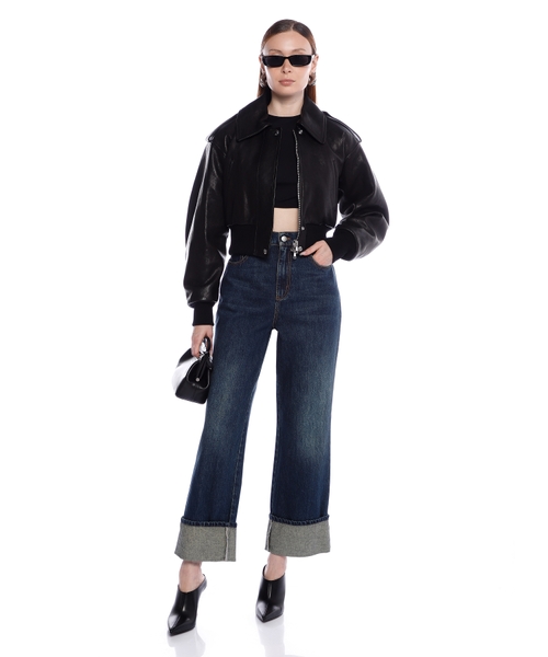 Wide-leg jeans with turned-up hem | Emporium
