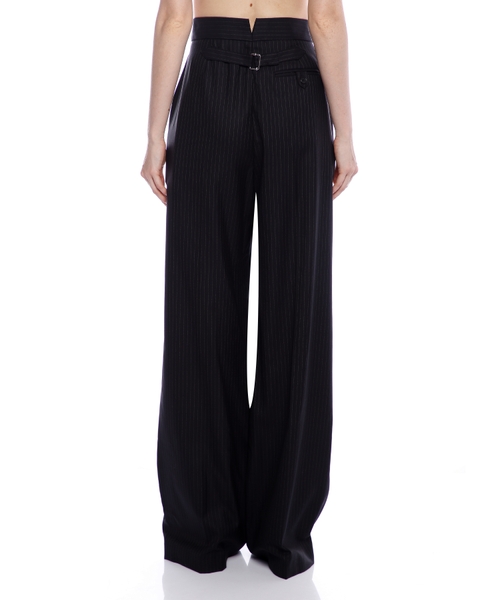 ORR☆Wool Striped Trouser Noor Wide Pants - Grey Pinstripe – The Frankie Shop
