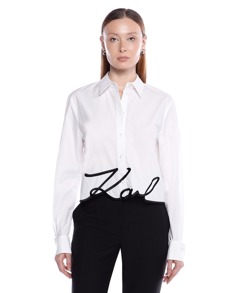 Logo embroidered cotton shirt