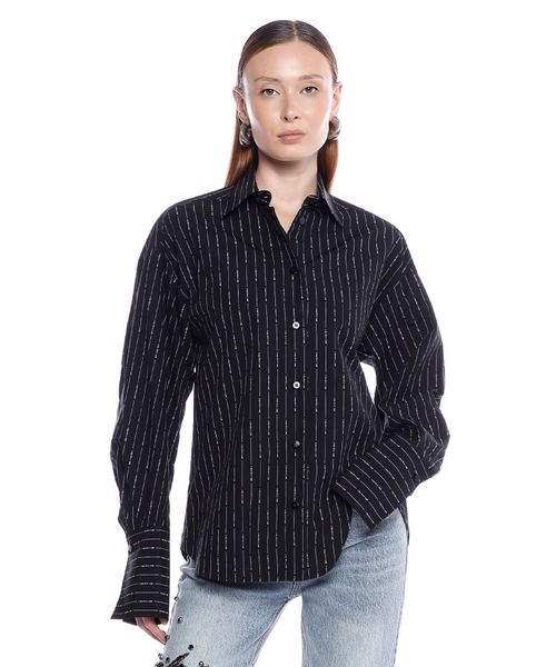 Хлопковая рубашка в полоску