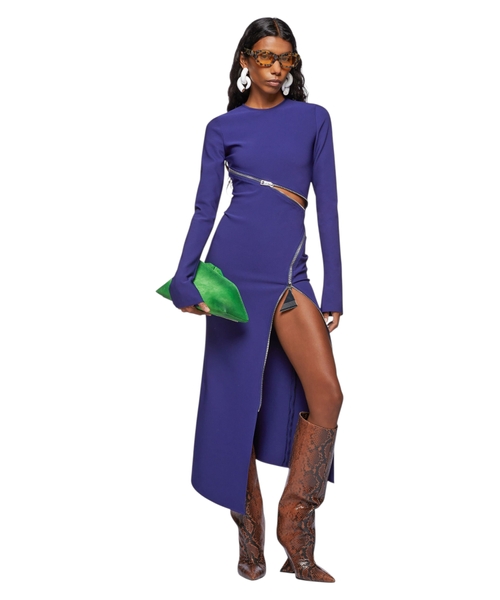 Асимметричное платье на молнию