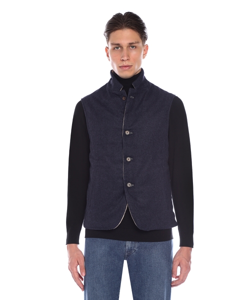 Reversible vest with button fastening | Emporium