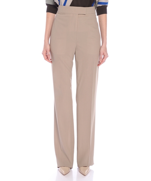 High-waist wool trousers
