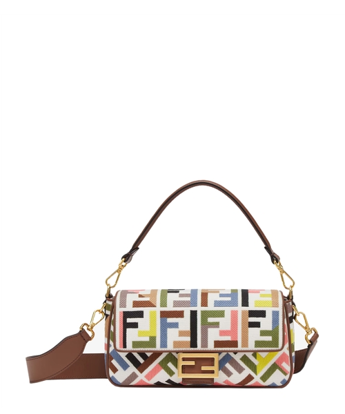 Canvas Baguette bag with logo print