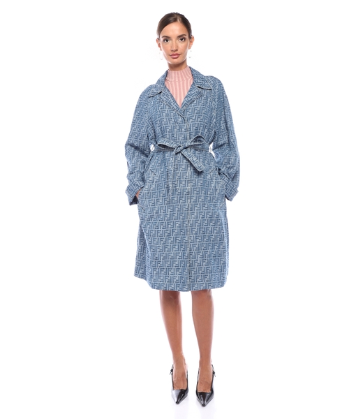 Denim trench coat