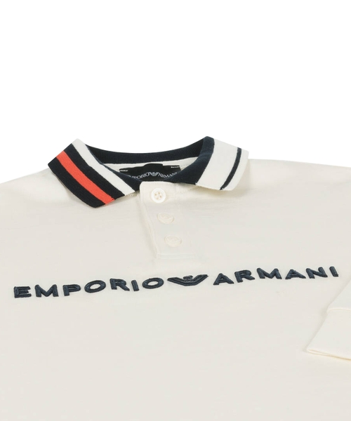 Armani long sleeve polo white hotsell