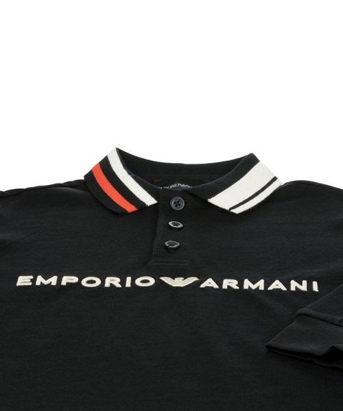 Logo embroidered long-sleeve polo shirt | Emporium