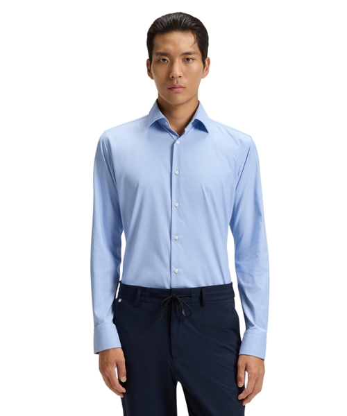 Slim-fit shirt in performance-stretch twill