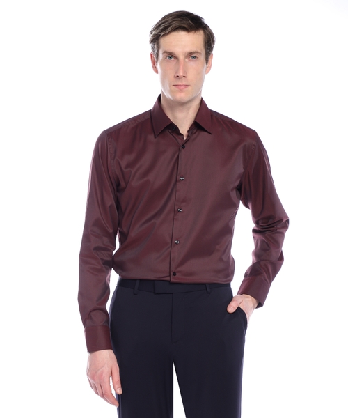 Slim-fit shirt in performance-stretch twill