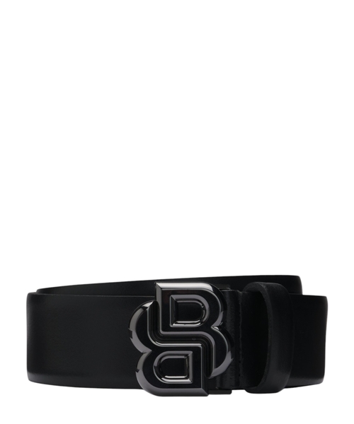 Double B monoqramlı toqqa ilə italyan dəridən kəmər