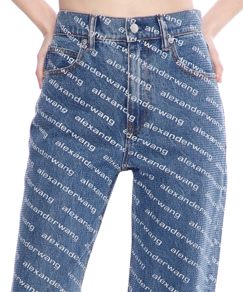 【関税&送料込】Alexander Wang Printed Denim Jeans Logo printed straight-fit jeans | Emporium