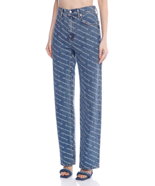 パンツ Alexander Wang Pants With Logo Print Alexander Wang Alexander Wang Logo Printed Elasticated Waist