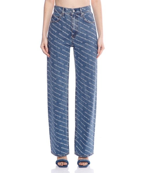 パンツ ALEXANDER WANG Women Straight Pants 4DC2244264468A Blue Oversized Low Rise Jeans in CLASSIC LIGHT INDIGO