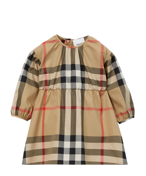 Платье с круглым вырезом и клетчатым принтом