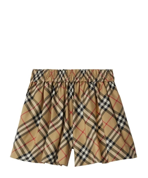 Plaid shorts with elastic waist
