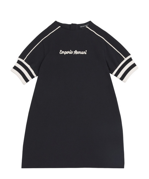 Logo embroidered short sleeve dress