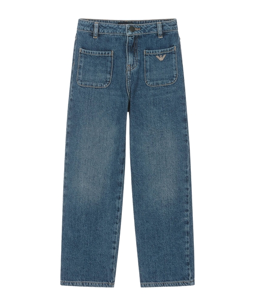 Джинсы прямого кроя с завышенной талией