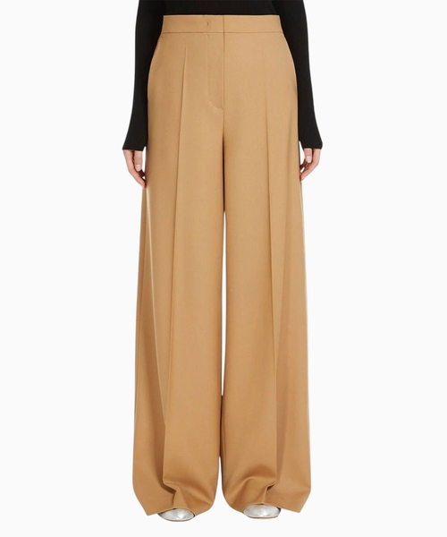 Wide-leg wool trousers