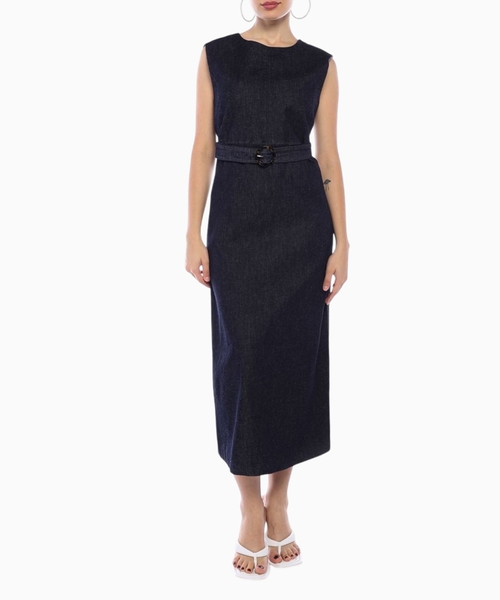 Stretch denim pencil dress