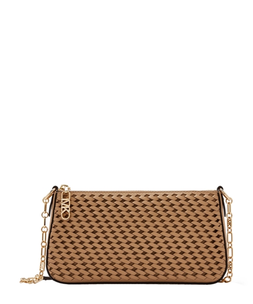 Zəncirli hörməli dəri Empire Medium çanta