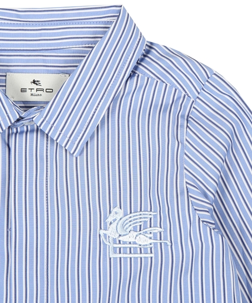 Logo embroidered striped shirt | Emporium