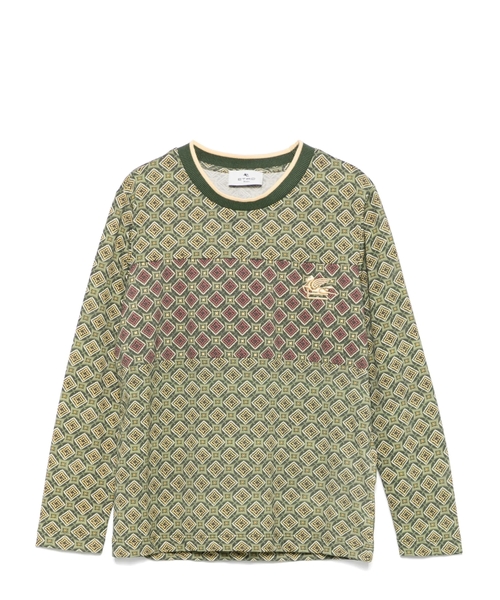 Naxışlı uzunqol pambıq T-shirt