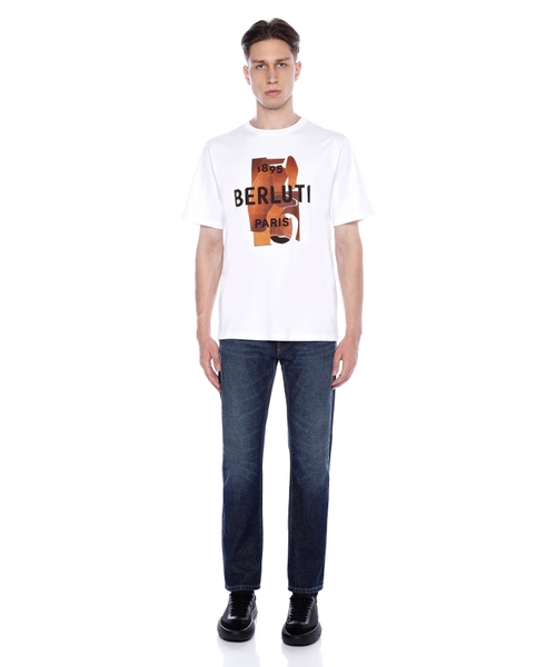 Tシャツ・カットソー BERLUTI Men T Shirts R28JRS155001000 White Berluti T-Shirt - White - Men | R28JRS155001000 | thebs.com