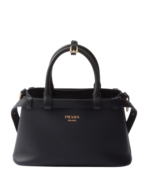 Маленькая кожаная сумка Prada Buckle с двойным ремнем