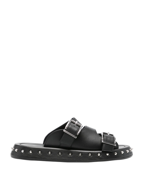 Buckle leather sandals