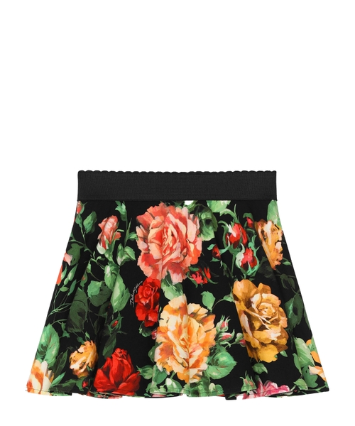 Printed elastic-waist skirt