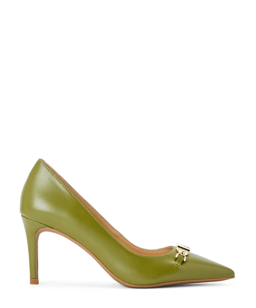 Appliqué-logo leather pumps